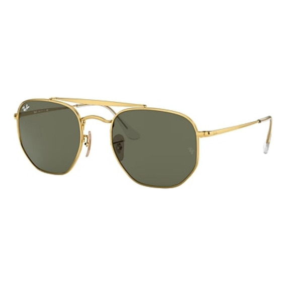 Lente Solar Ray-ban The Marshal Unisex Merco Dorado Color de la lente Verde Diseño Protección UV