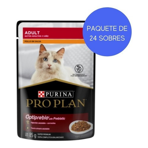 Purina Pro Plan kit 24 sobres alimento húmedo gato adulto 85gr
