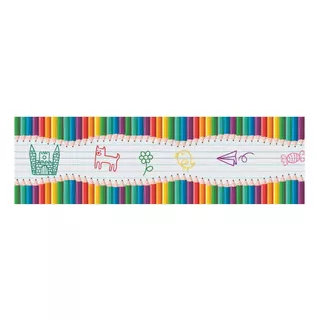 Kit 5 Faixas Border Decorativa Infantil Lápis Escola Adesivo