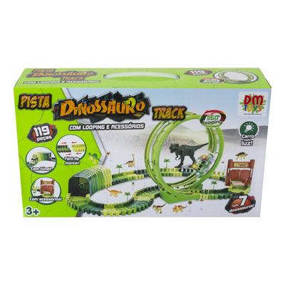 Pista Dinossauro Looping Ataque T-rex 171m Dmtoys