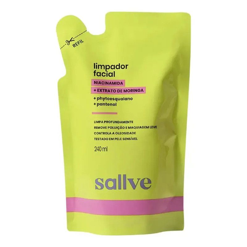 Gel De Limpeza Facial Refil 240ml Sallve Todo Tipo De Pele Dia/noite