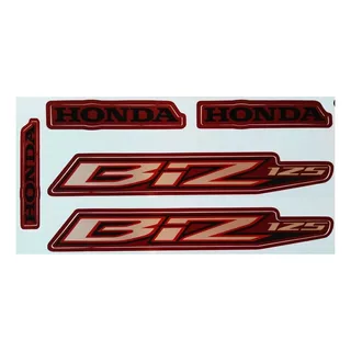 Kit Adesivo Jogo Faixas Honda Biz 125 2014 Es Vermelha Cor Vermelho
