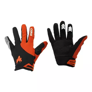 Luva Red Dragon Racing Laranja Motocross Ciclismo Trilha Tamanho G