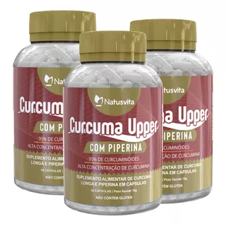Curcumina (95% De Curcuminóides) Com Piperina. 180 Cápsulas