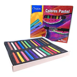 Set 24 Colores Pastel En Seco Gises Dibujo Stafford Azor