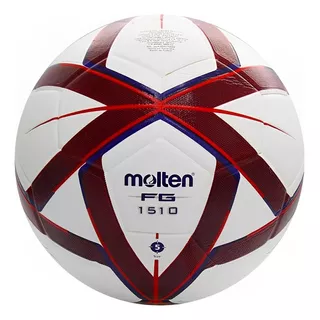 Balón Laminado Duro Molten Fútbol Forza F5g1510 No.5 Color Blanco/rojo/azul