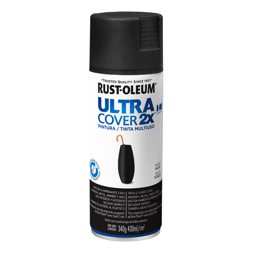 Rust-Oleum Ultra Cover Spray 340mL negro mate