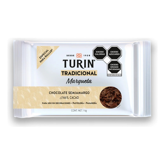 Marqueta De Chocolate Semiamargo Turin 1kg