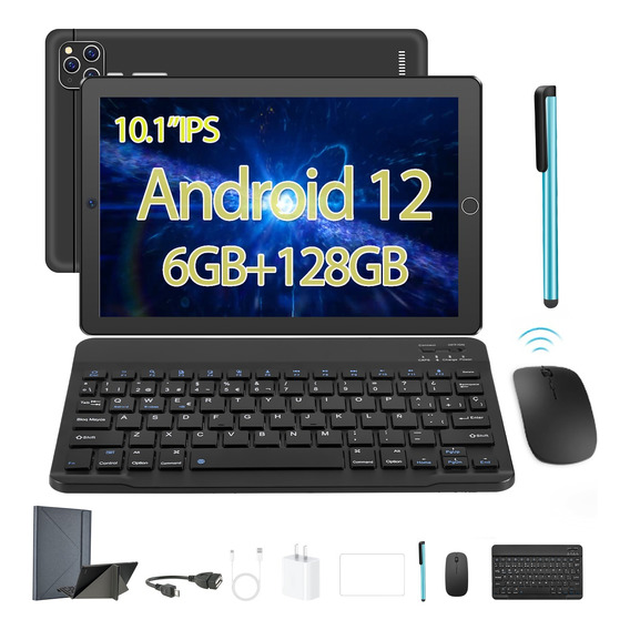 Tablet Hd 10.1'' Octa-core 128gb 6gb Android 12 Con Teclad