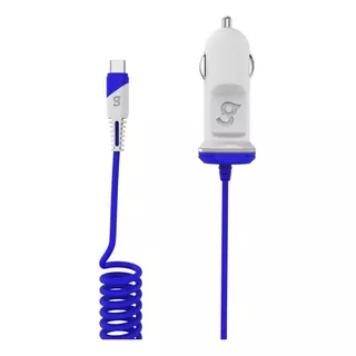 Cargador Para Auto Cable Tipo C Integrado Celular Gowin Color Azul