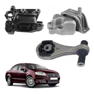 Kit 3 Coxim Motor Cambio Fiat Linea 1.9 2008 2009 2010 2011