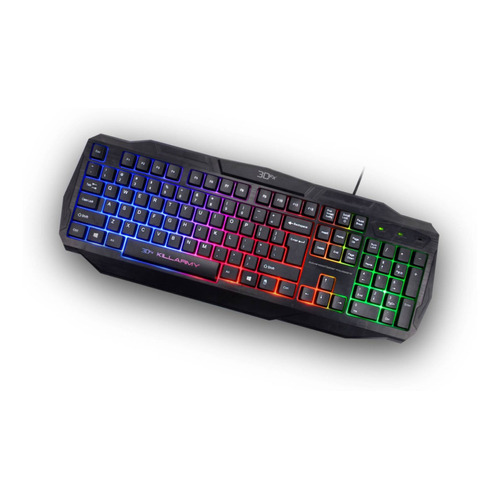 Teclado Gamer Killarmy Rgb 3dfx Mlab Color del teclado Negro