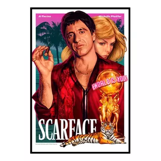 Cuadro Premium Poster 33x48cm Scarface World Is Yours Fanart