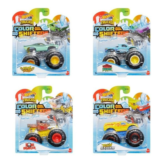 Hot Wheels Monster Trucks Color Shifter Sorpresa Color Multicolor Personaje Monster Truck