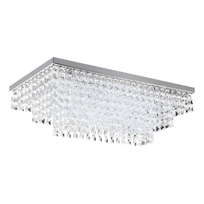 Lampara Plafon Lluvia Cristal Cairel Piazza 6 Luces Led Pal Cromo
