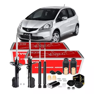 4 Amortecedores Kayaba +kit Axios Honda Fit 2006 2007 2008