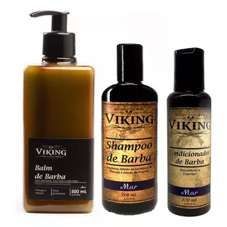 Kit De Barba - Balm De Barba 500ml + Shampoo E Condicionador Fragrância Cítrico