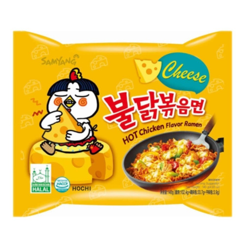 Ramen Coreano Buldak Queso. Pollo Picante Sopa Instantánea.