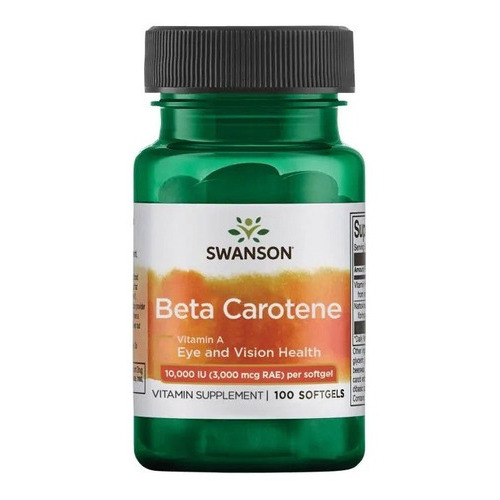 Swanson Betacaroteno 100 Softgels Sabor Sin Sabor