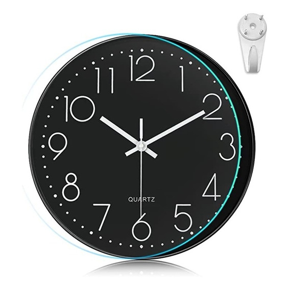 Reloj Pared Plastico Redondo Hogar Silencioso Reloj 30 Cm