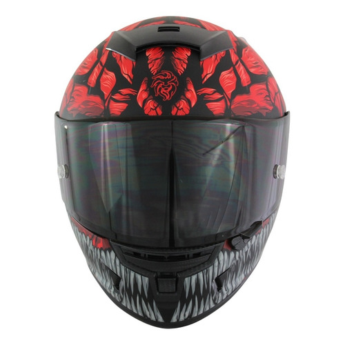 Casco Para Moto Kov Aircut Carnivor Rojo/ Gris Color Rojo Tamaño del casco XL