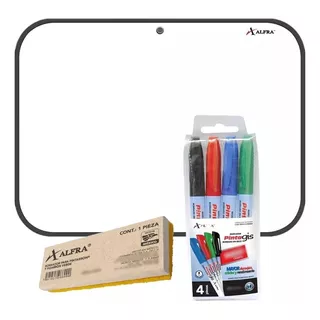 Kit Tablero Alfra Blanco 30 X 40 + Marcadores + Borrador