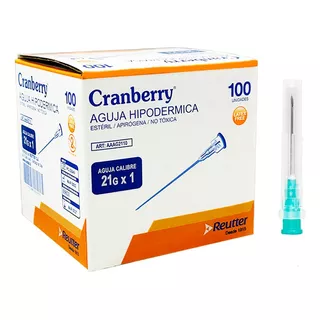 Aguja Hipodermica 21g X 1 - Caja 100 Unds Cranberry 