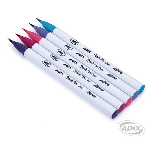 Set Brush Pen Morados Y Rosados 5 Unidades Lettering Adix Color Morado-Rosado