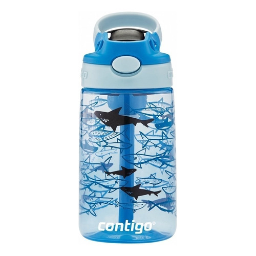 Botella Antiderrame Contigo Kids Escolar 414ml Diseño Niños Color Tiburones