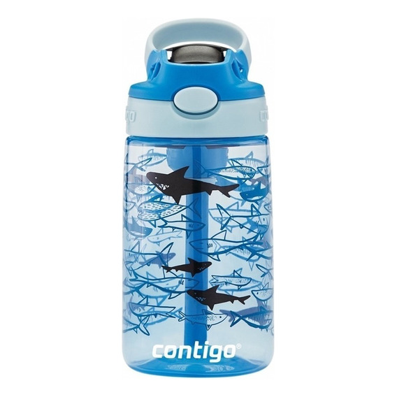 Botella Antiderrame Contigo Kids Escolar 414ml Diseño Niños Color Tiburones