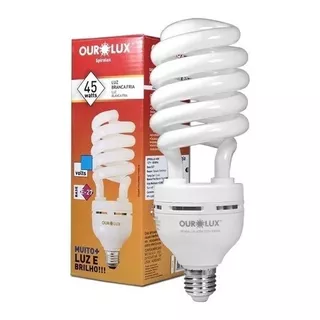 Kit C/2 Lâmpada Eletrônica Espiral 45w 220v Branca Ourolux