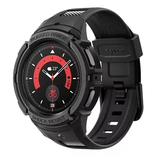 Case Pulseira Spigen Rugged Armo Para Galaxy Watch5 Pro 45mm Cor Black Largura 45 Mm