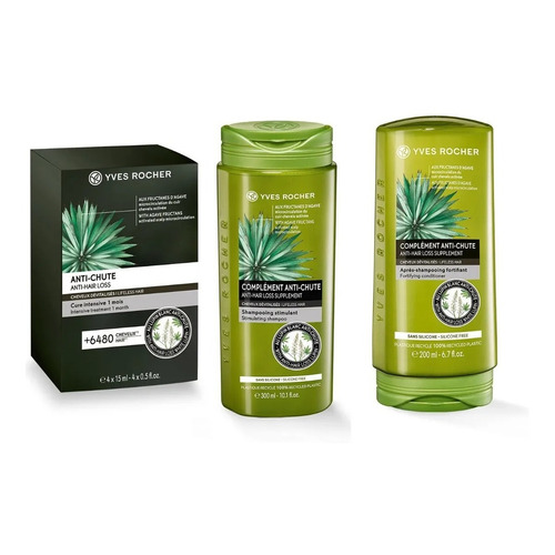 Yves Rocher Kit Anticaida Ampolletas Shampoo Acondicionador