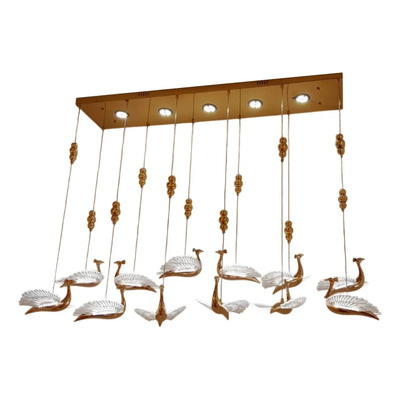 Colgante 12 Cisne 20495-8 1.2x0.25m Blanco Dinámico Dorado Dorado