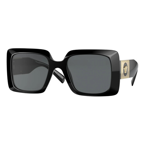Gafas de sol - Versace - Ve4405 Gb1/87 54 Color de montura: negro, color varilla, negro, color de lente: gris, diseño rectangular
