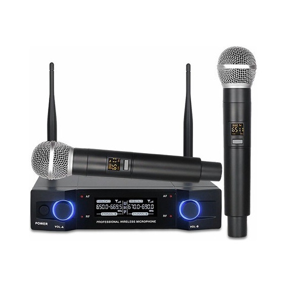 Profesional Micrófonos 2 Handheld Uhf Microfonos Inalámbrico