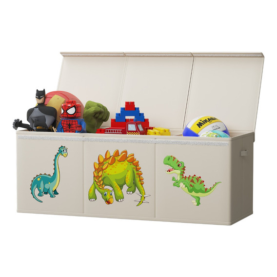 Caja De Almacenamiento De Dinosaurios, 3 Compartimentos