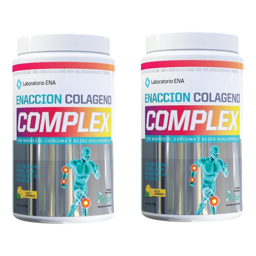 Suplemento en polvo Enacción  Enaccion Colágeno Complex sabor limonada en pote de 270g pack x 2 u