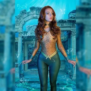 Fantasia Cosplay Mera Aquaman Adulto Profissional  Top