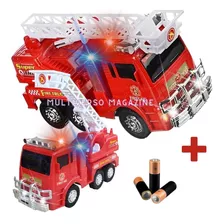 Caminhão Guindaste com Fricção - TruckCar Luz e Som - Azul - 25cm