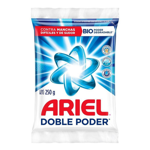 Detergente Para Ropa En Polvo Ariel Doble Poder 250gr