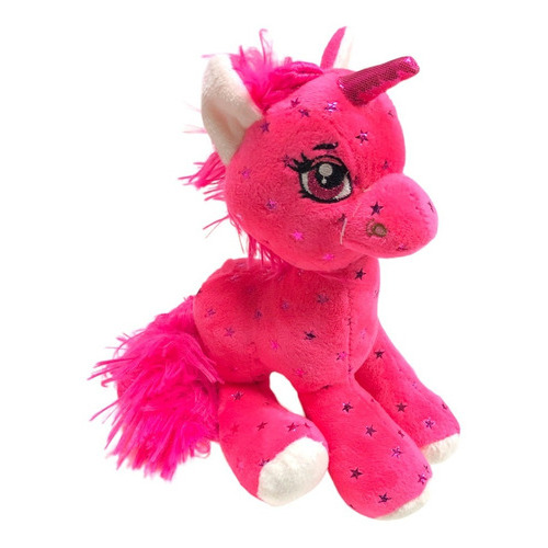 Peluche Unicornio Phi Phi Toys Estrellas Pelaje Suave Fucsia