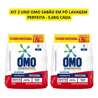 Kit 2 Und Omo Sabão Em Pó Lavagem Perfeita Pacote - Original