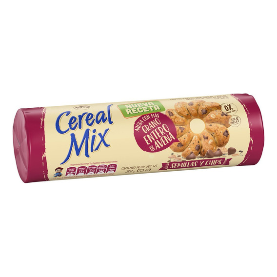 Galletitas Cereal Mix Semillas Y Chips Grande Arcor Cereal Mix - Mix Semillas y Chips - 207 g - Unidad - 1 - 207 g