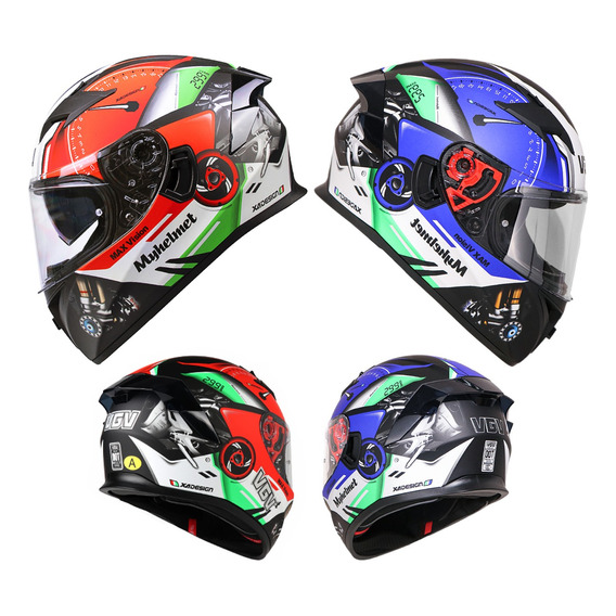 Casco Vgv Para Moto Deportivo Certificado Dot Con Visera