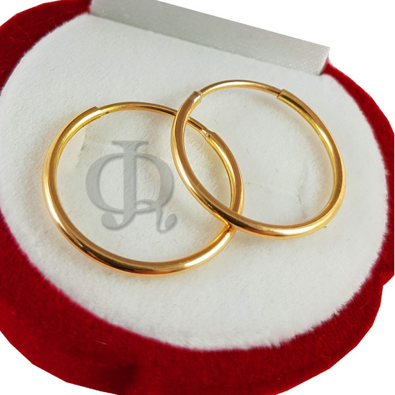 Aros Argollas Oro 18k Cubanos 16mm Garantia Jr Joyas