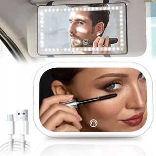 Espejo De Maquillaje De Visera De Coche Con 3 Modos Luz Led