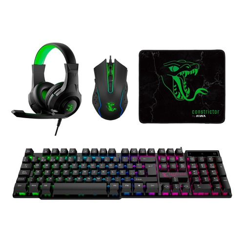 Combo Gamer Auricular Teclado Mouse Constrictor Grootslang