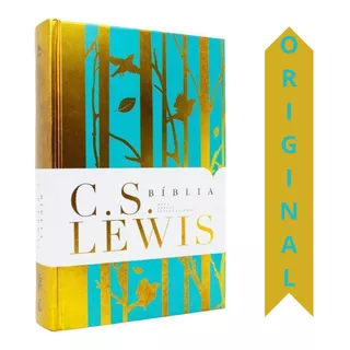 Bíblia C. S. Lewis | Nvi | Leitura Perfeita | Capa Dura Azul E Dourado