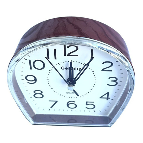 Reloj de mesa  despertador  analógico Geremy 2019-A  color madera oscuro 